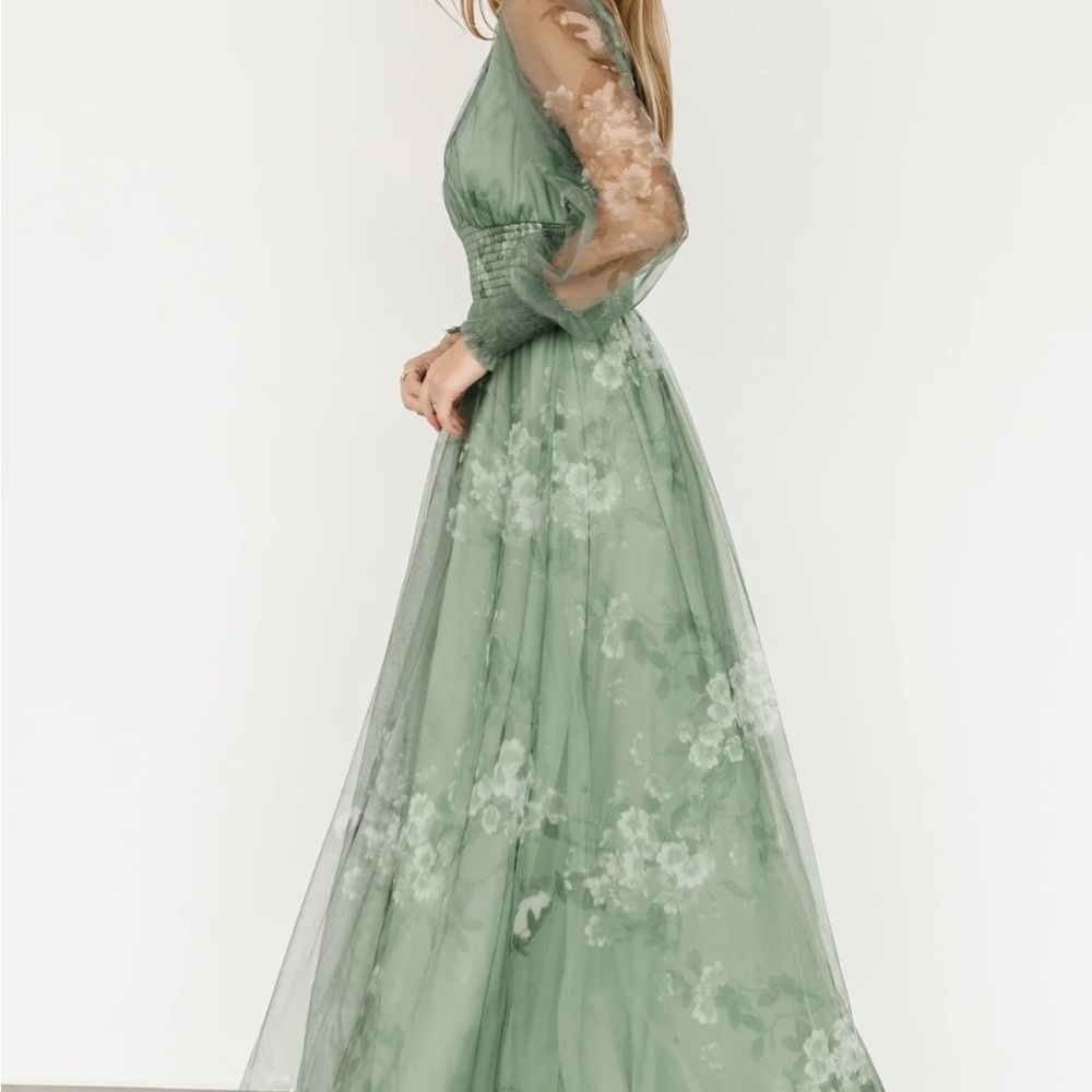 Baltic Born Sage Green Floral Long Sleeve Dress - Picture 3 of 11